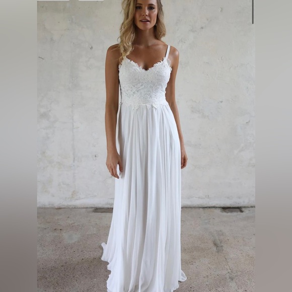 Azazie Dresses & Skirts - White A line wedding dress. Never worn because it didn’t arrive in time!